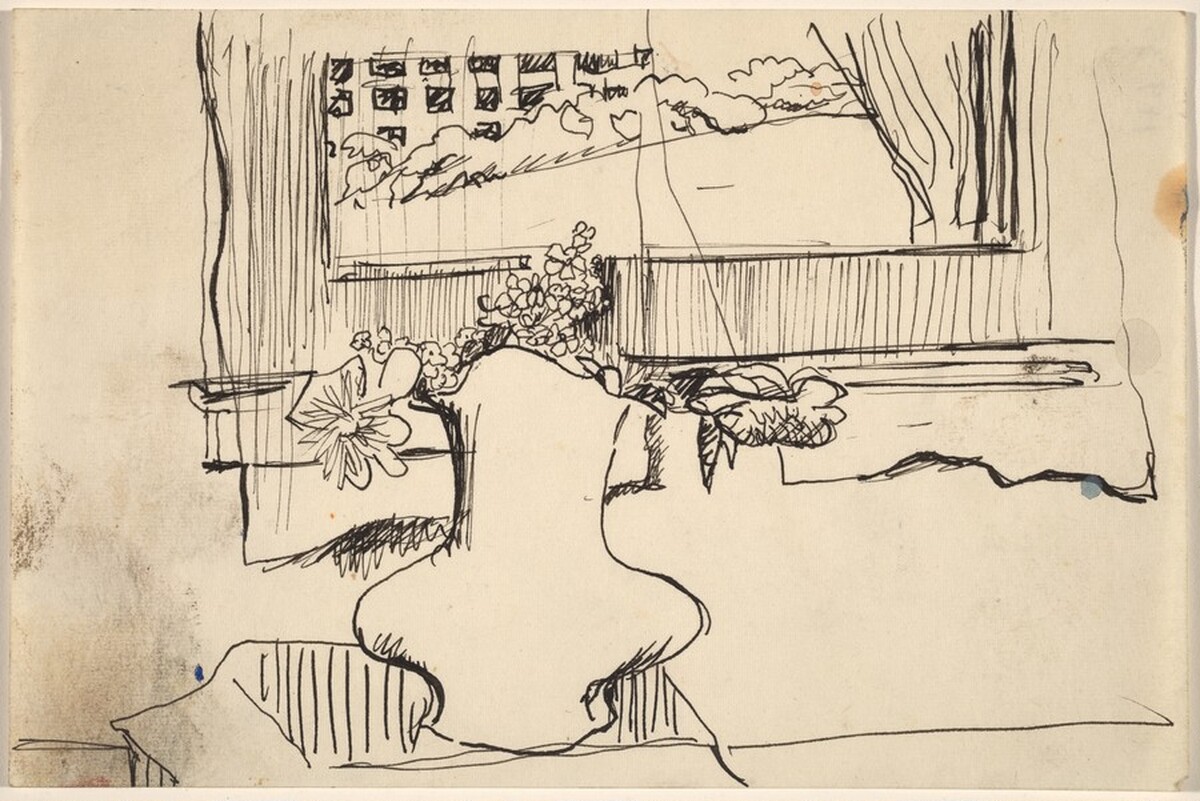 Vase of Flowers with Window View Behind by Mark Rothko