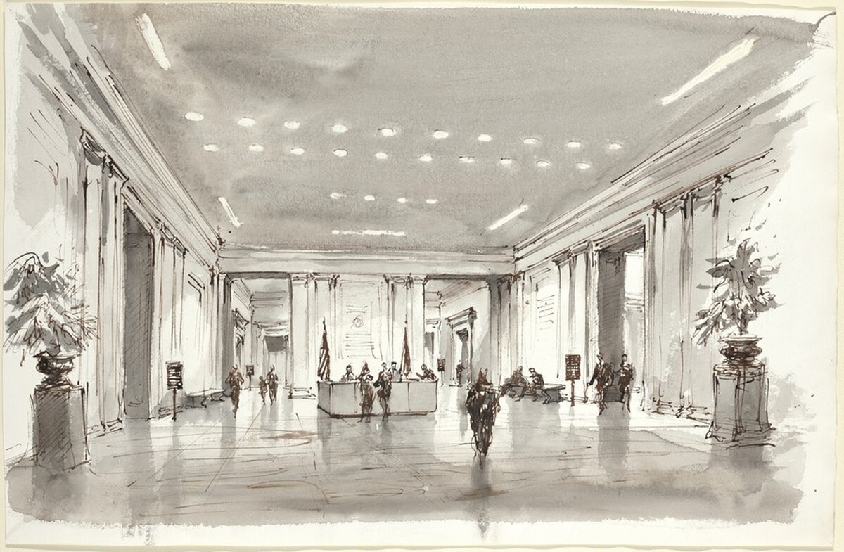 View of Constitution Avenue Entrance to the National Gallery by American 20th Century