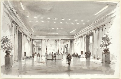 View of Constitution Avenue Entrance to the National Gallery