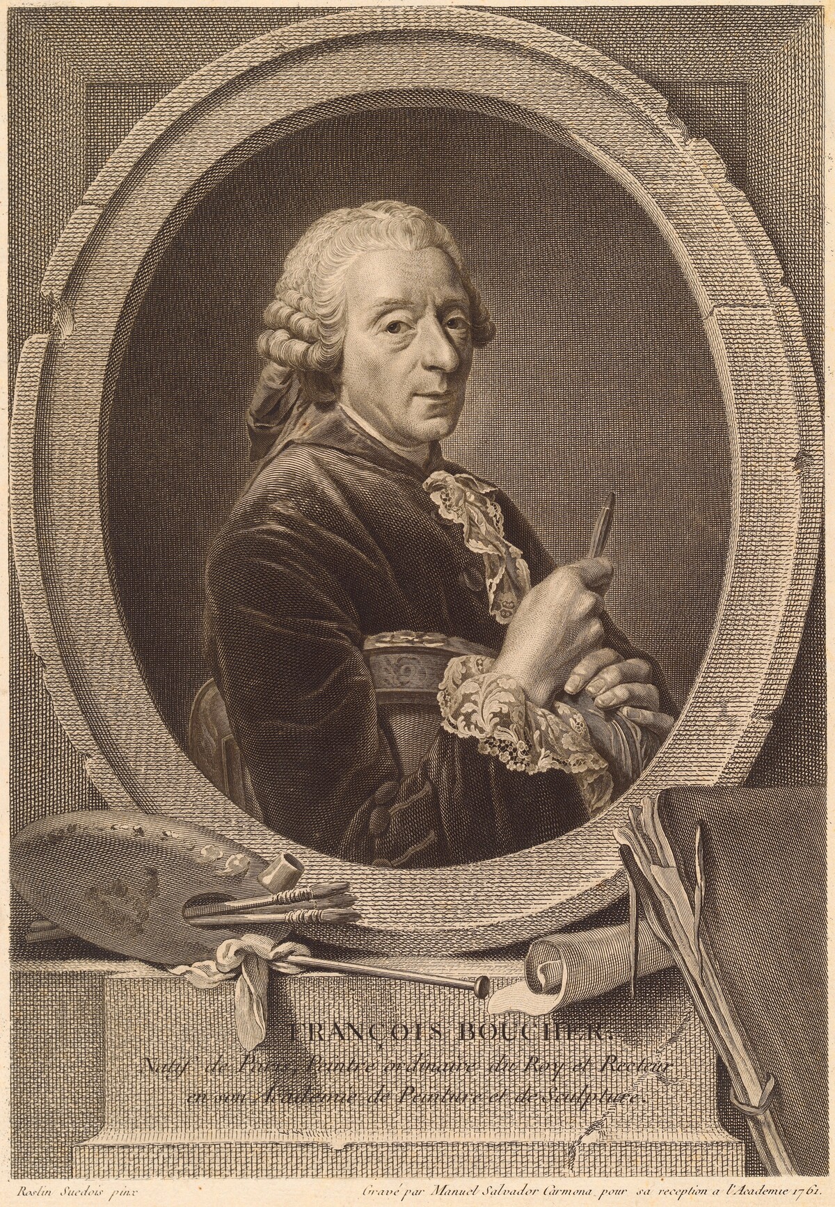 François Boucher by Manuel Salvador Carmona, after Alexandre Roslin
