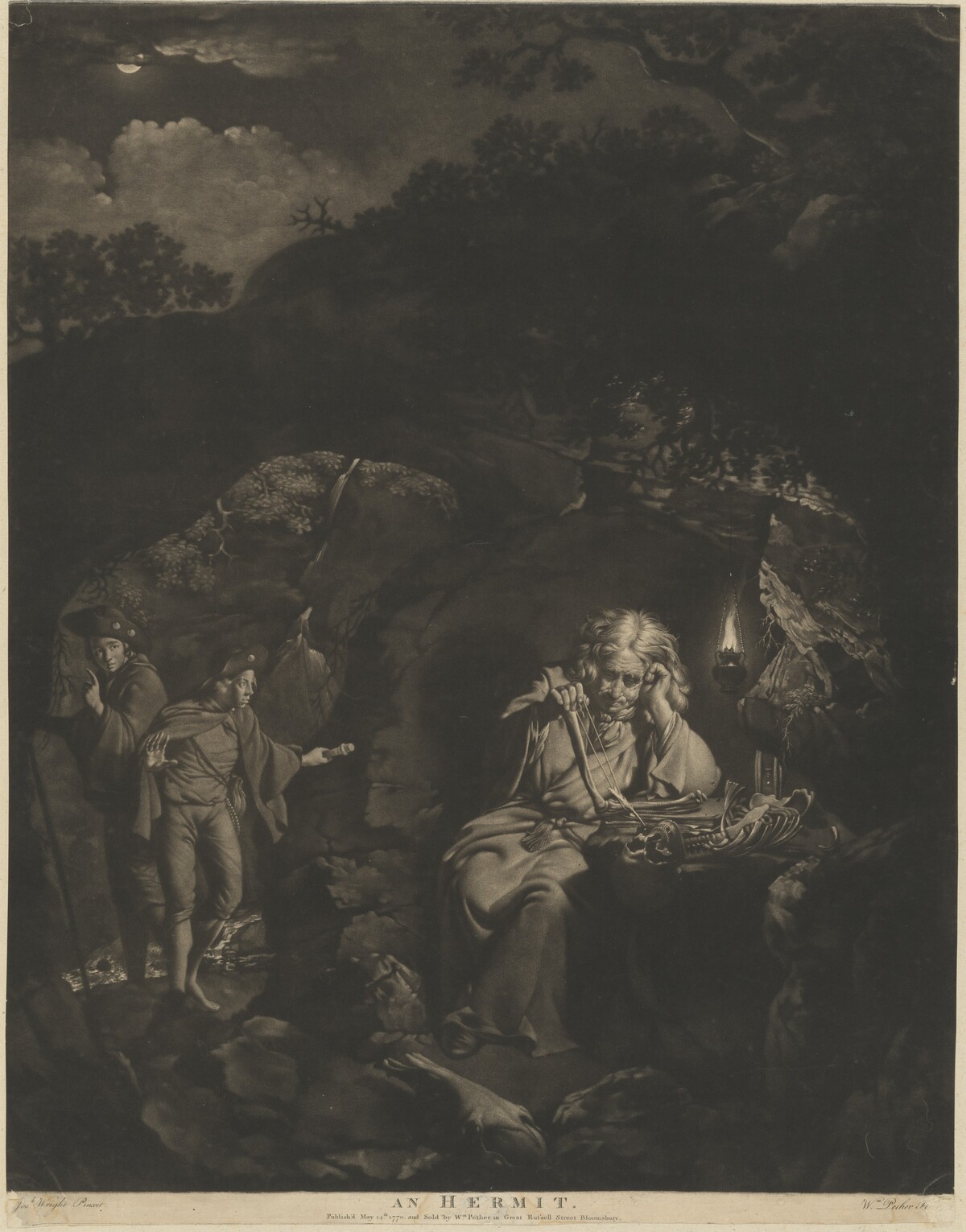 An Hermit by William Pether after Joseph Wright