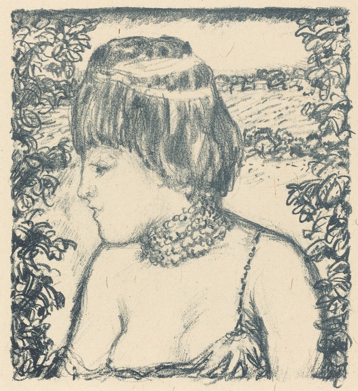Female Figure, Head and Shoulders by Pierre Bonnard