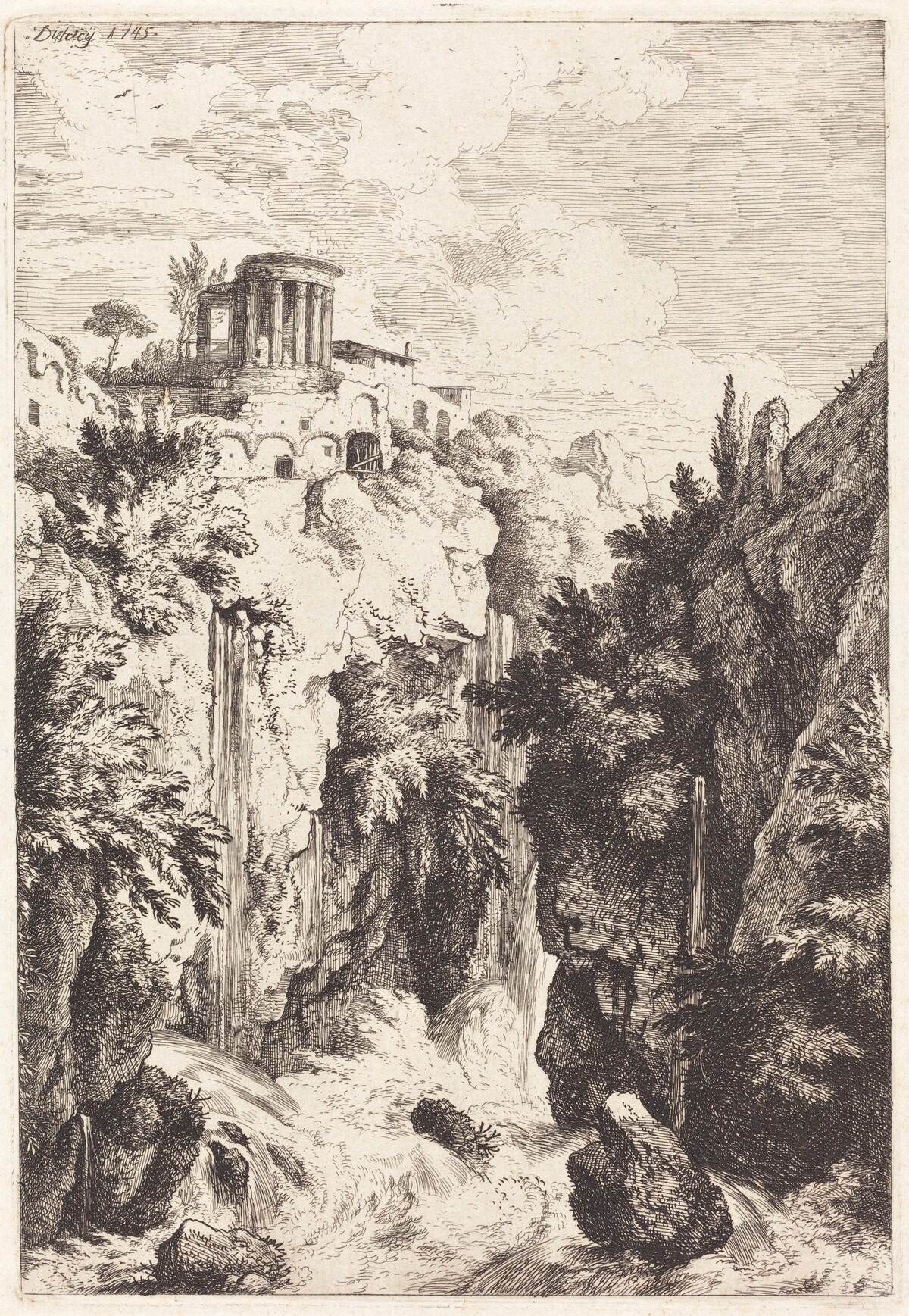 Temple of the Sibyl, Tivoli by Christian Wilhelm Ernst Dietrich