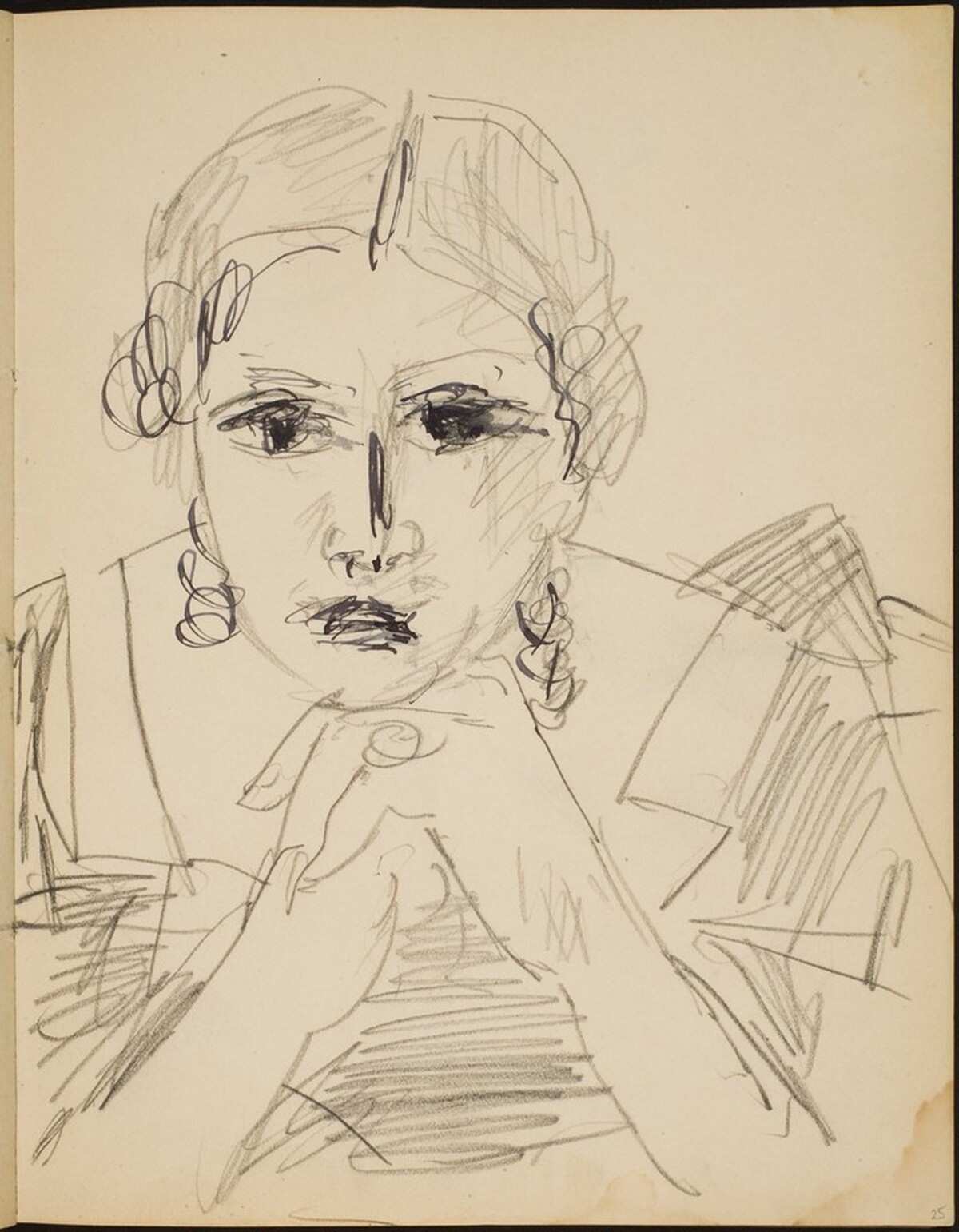 Weibliche Bildnisstudie (Portrait of a Woman) [p. 25] by Max Beckmann