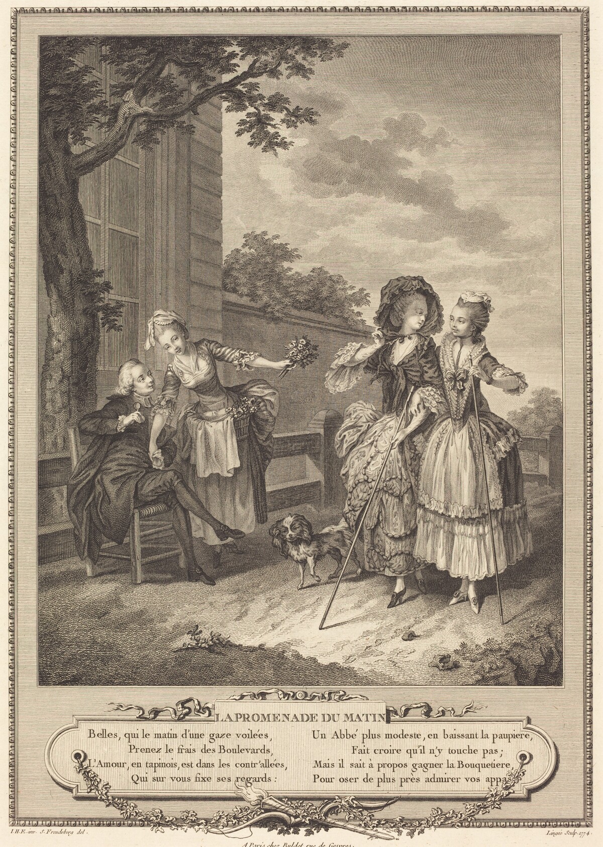 La promenade du matin by Charles Louis Lingée after Sigmund Freudenberger