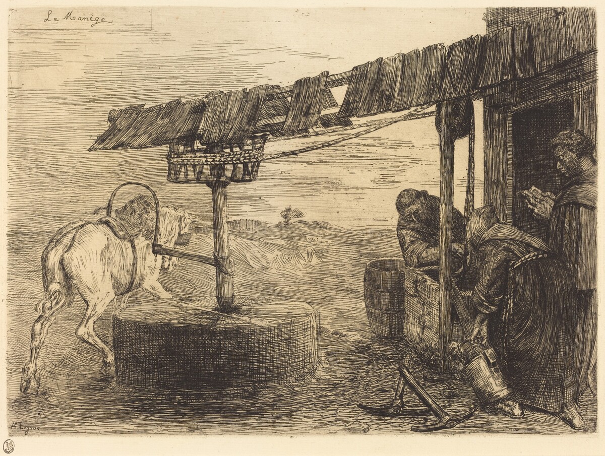 Horse-driven Mill (Le manege) by Alphonse Legros