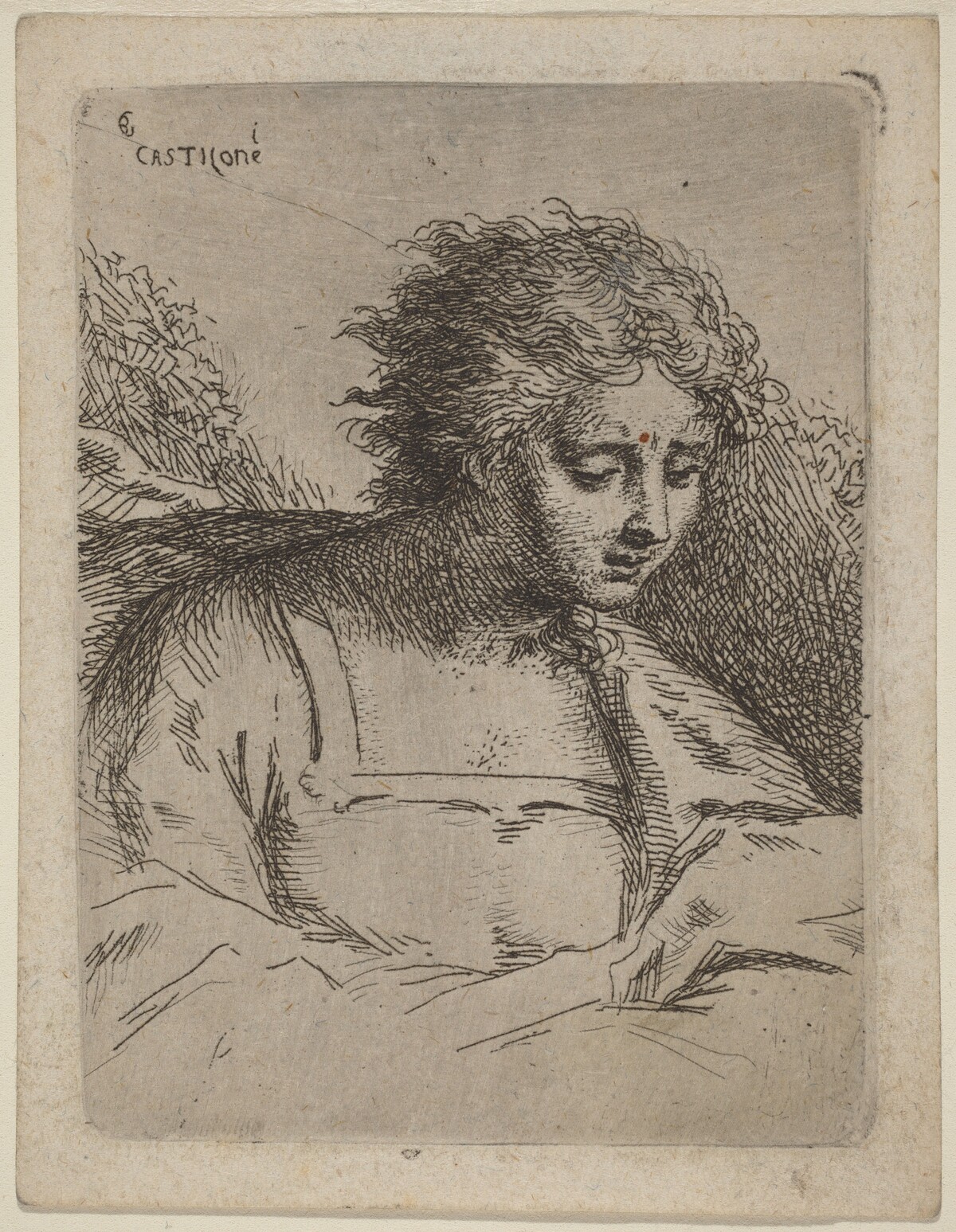 Half-Length Figure Reading by Bartholomäus Ignaz Weiss (in the manner of Giovanni Benedetto Castiglione)