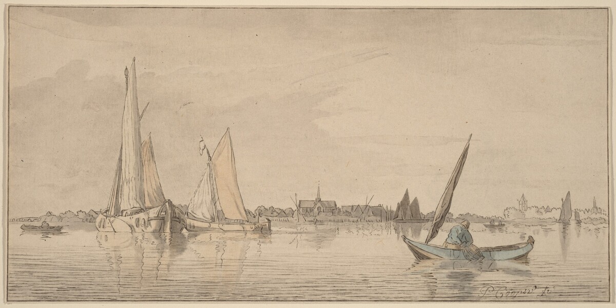 River with Town by Cornelis Ploos van Amstel (editor) and Bernhard Schreuder (printmaker), after Pieter Coopse