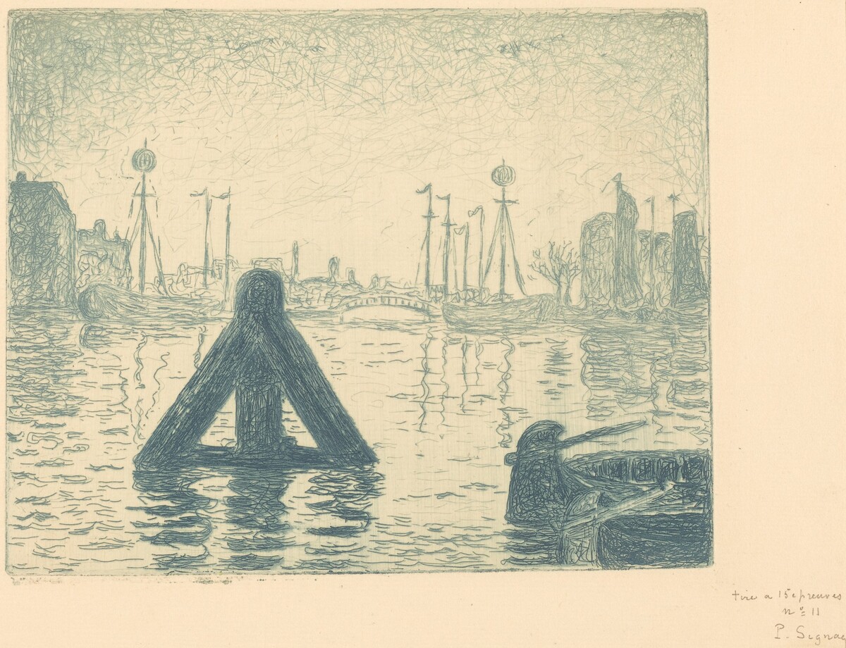 Harbor in Holland - Flushing (La balise - En Holland, Flessingue) by Paul Signac