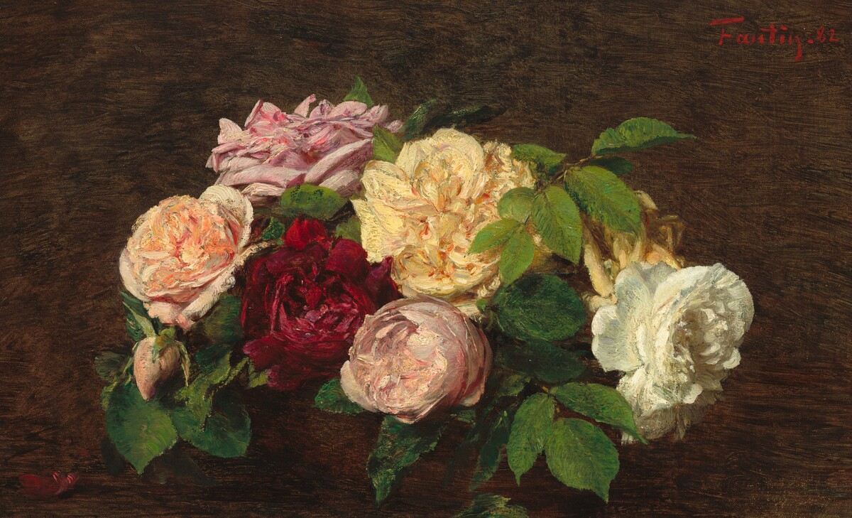 _Roses de Nice_ on a Table by Henri Fantin-Latour