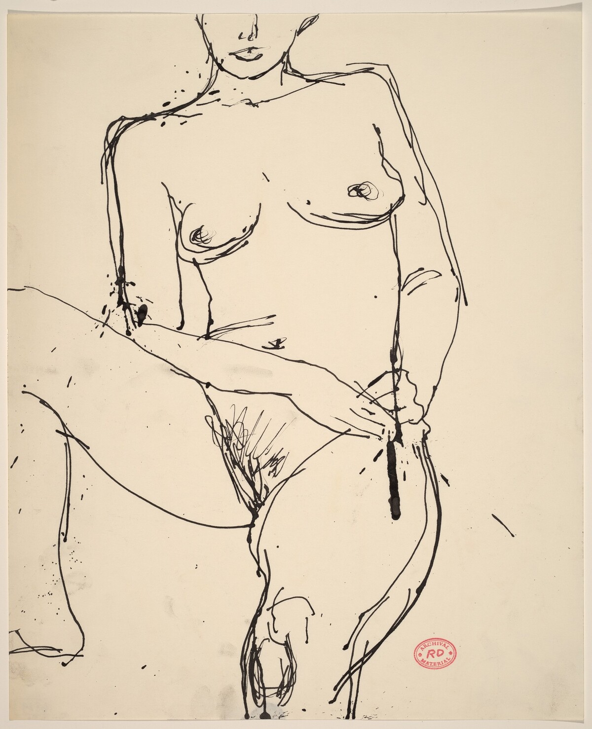 Untitled [female nude with hands on left hip] by Richard Diebenkorn