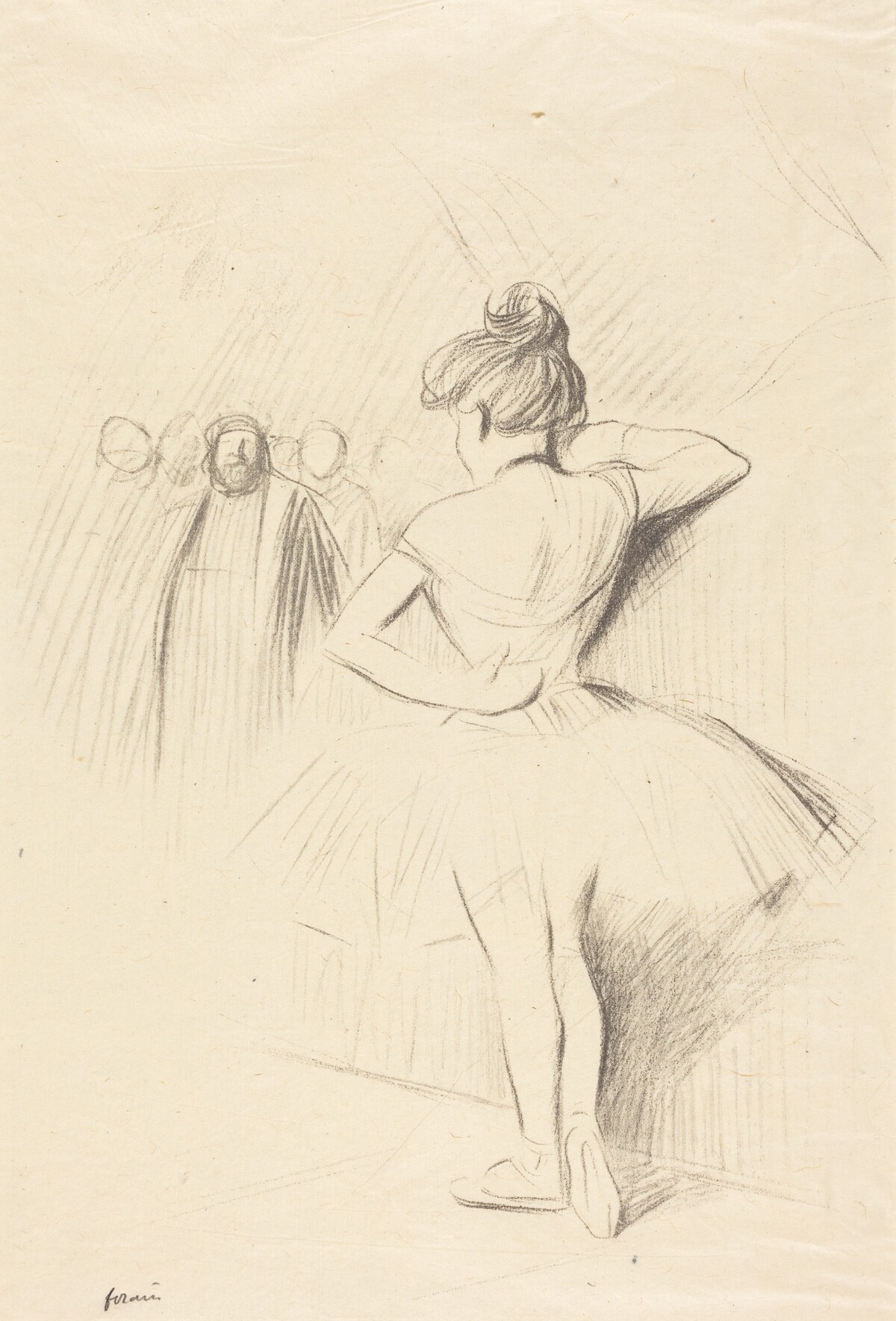 Danseuse accotée contre un portant (avec des figurants) (Dancer Leaning against an Upright (with extras)) by Jean-Louis Forain