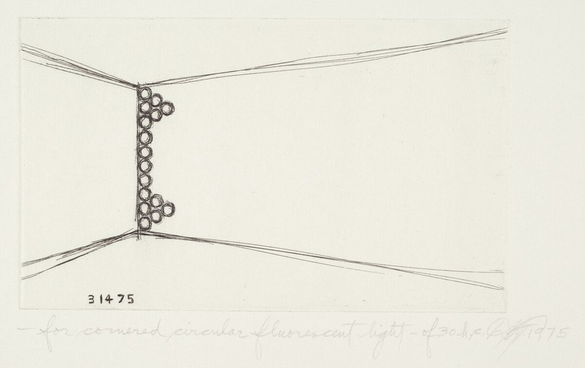 For Cornered Circular Fluorescent Light by Dan Flavin