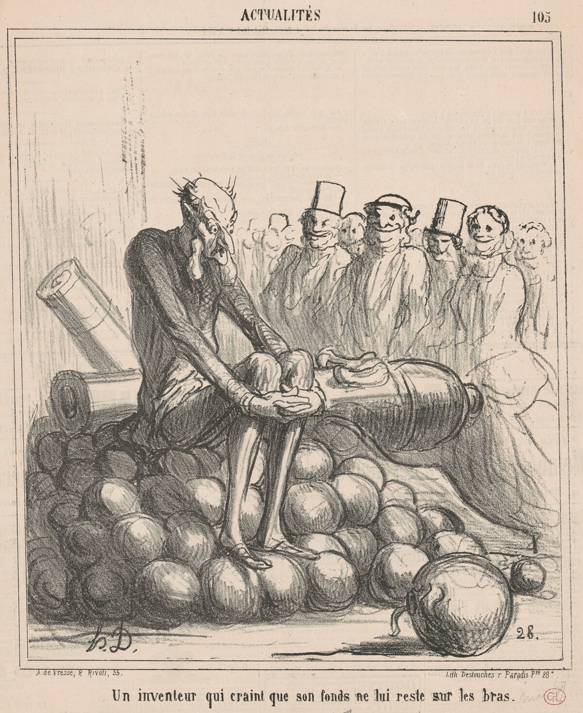 Un inventeur qui craint que son fonds ne luis reste ... by Honoré Daumier