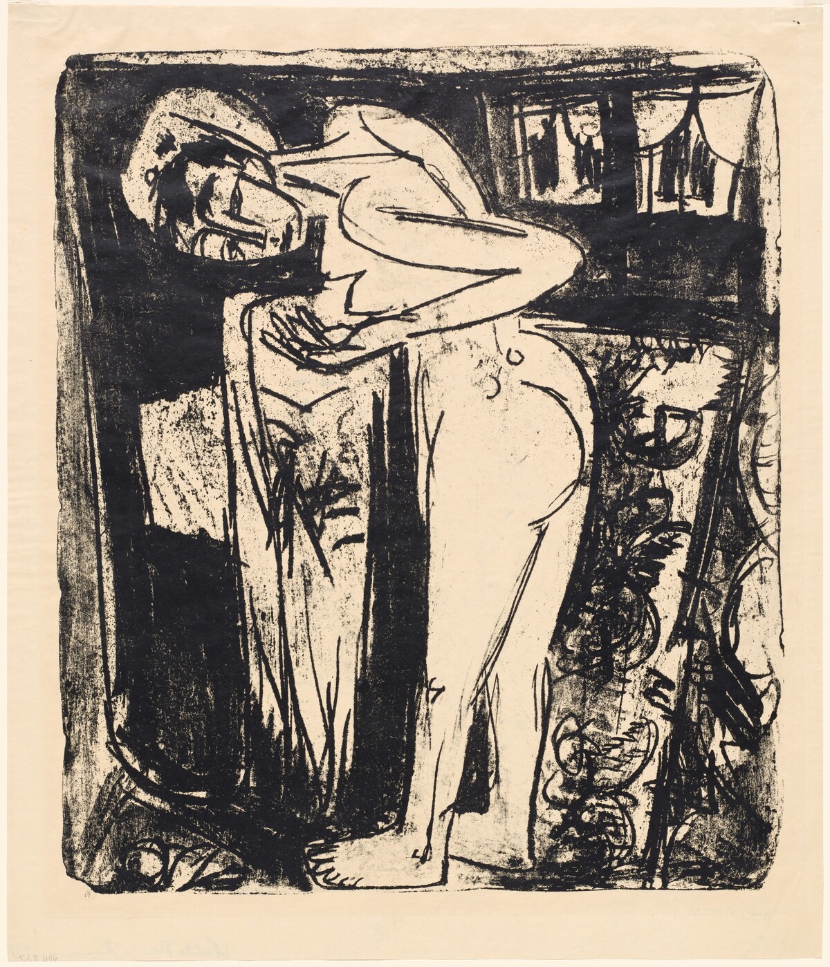 Standing Nude in a Room by Ernst Ludwig Kirchner