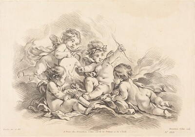 Four Cherubs at Target Practice
