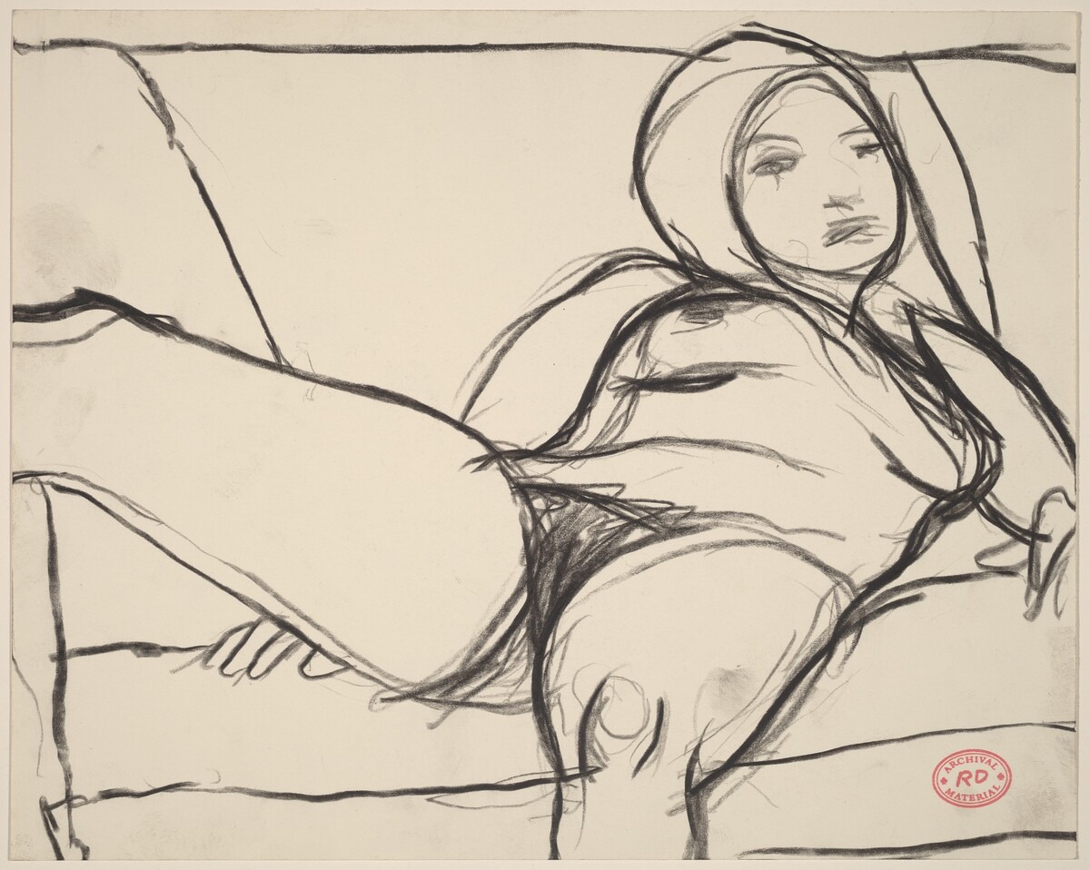 Untitled [female nude reclining on a sofa] by Richard Diebenkorn