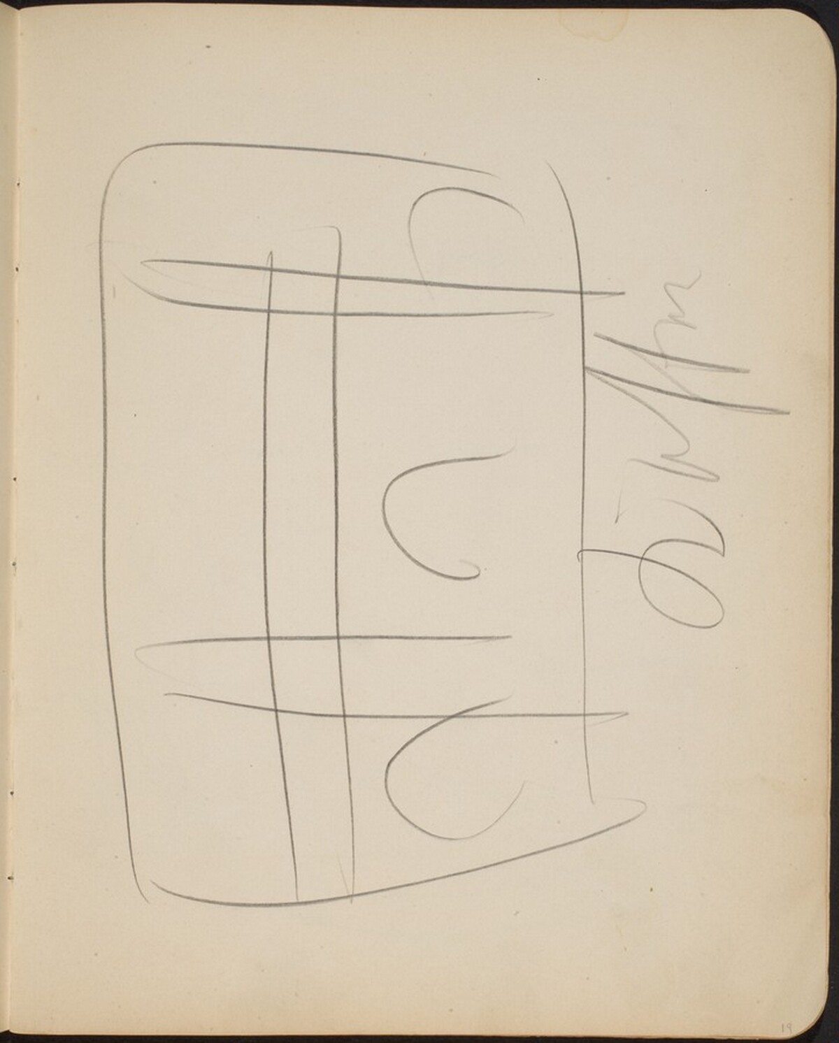 Kompositionsskizze mit Bezeichnung (Sketch with Inscription) [p. 19] by Max Beckmann