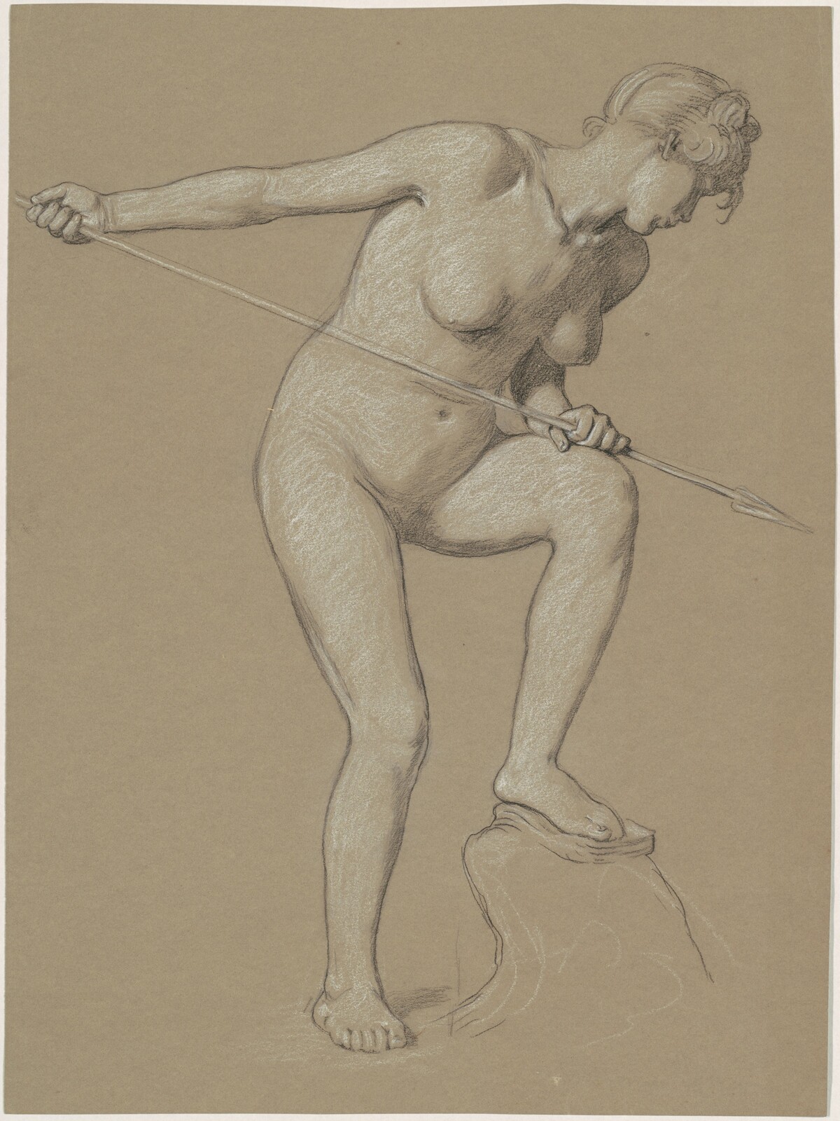 Girl Spearing Dolphin by Elihu Vedder