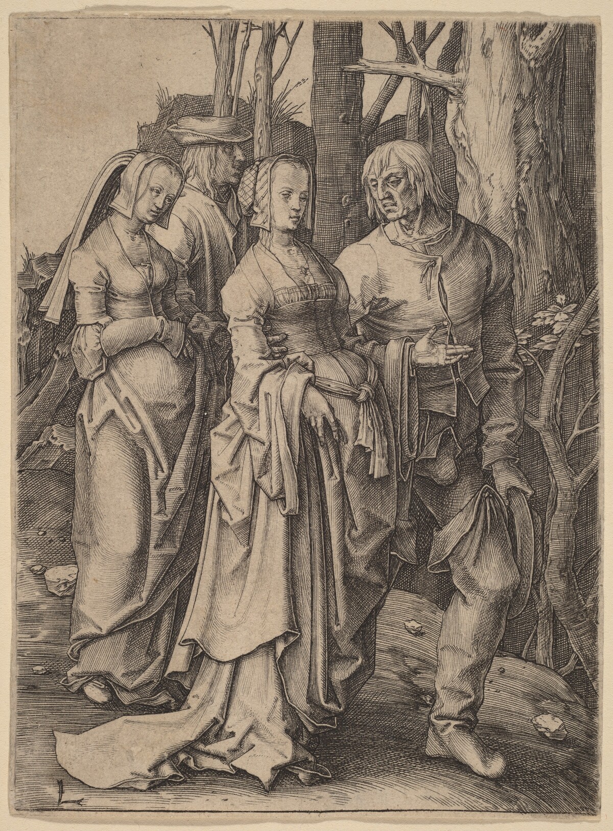 The Two Couples in the Forest by Lucas van Leyden