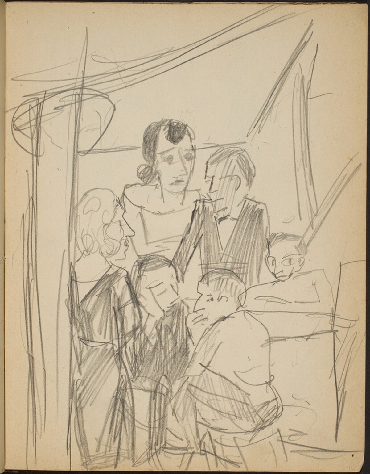Interieur mit sechs Figuren (Interior with Six Figures) [p. 11] by Max Beckmann