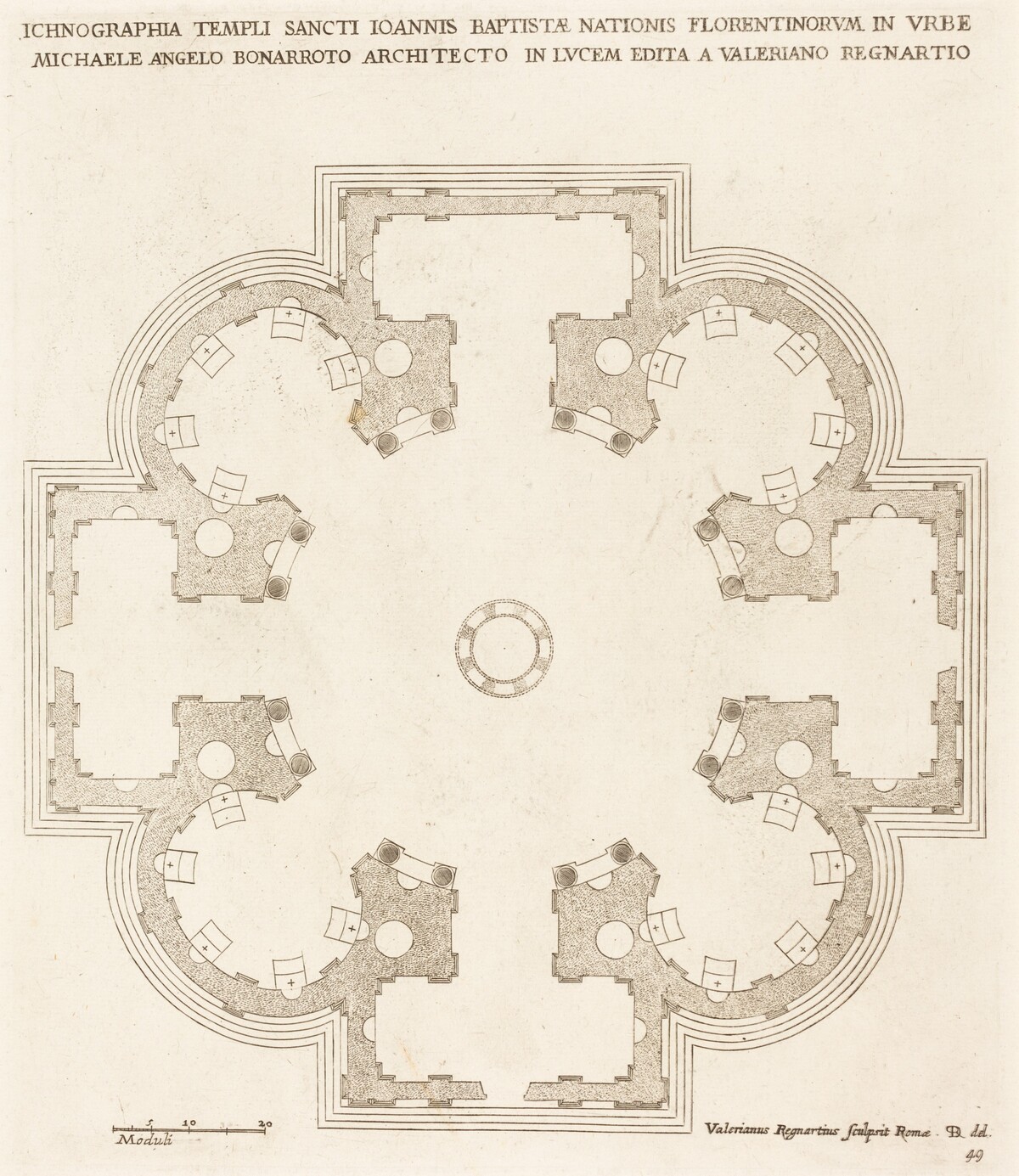 Ground Plan of the Church of Saint John the Baptist by Valerien Regnard