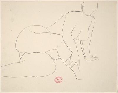 Untitled [nude resting on her left side and leaning on her left hand]
