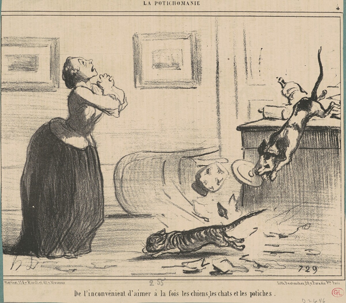 De l'inconvénient d'aimer a la fois ... by Honoré Daumier