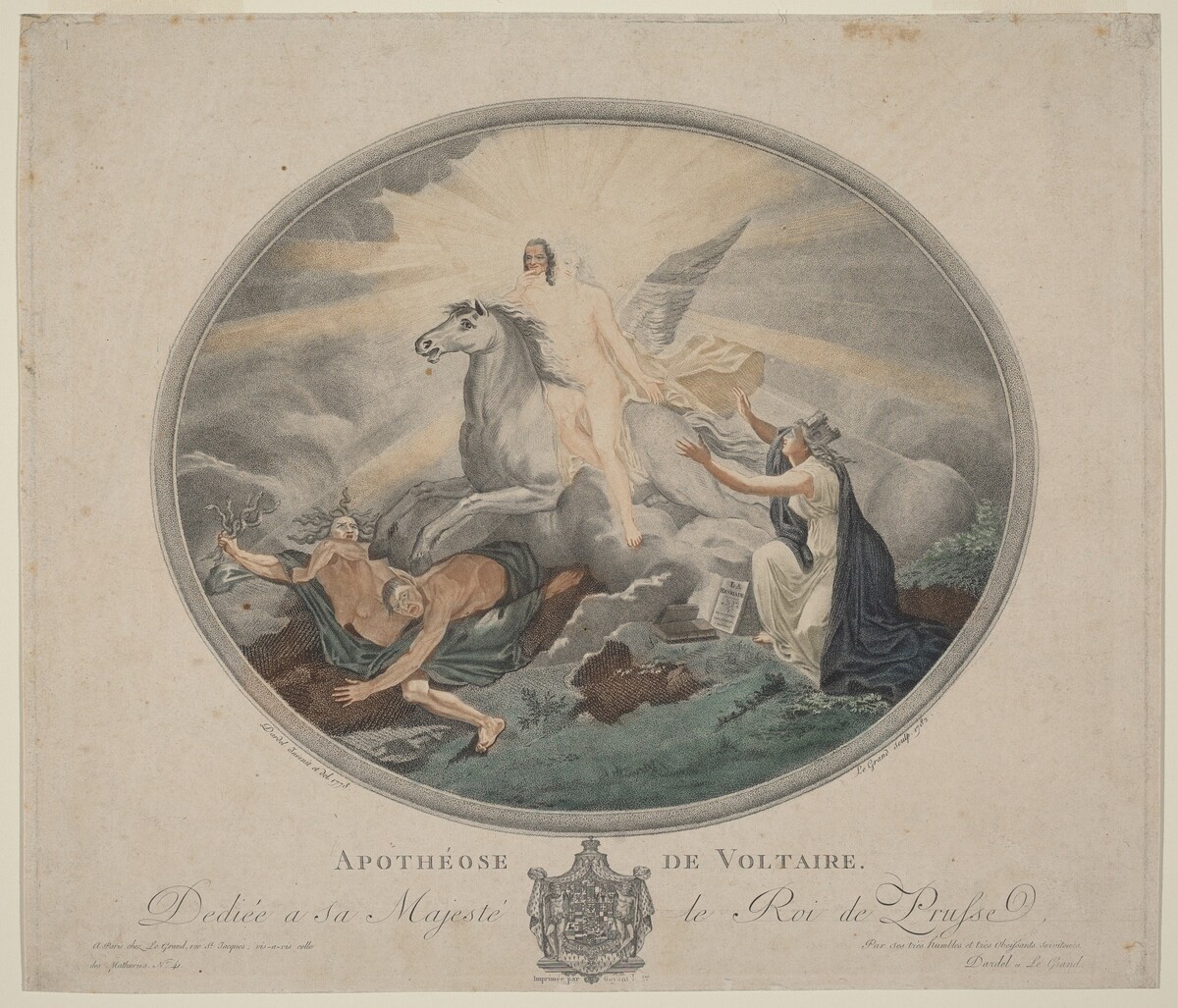 Apothéose de Voltaire (The Apotheosis of Voltaire) by Pierre-François Legrand, after Robert-Guillaume Dardel