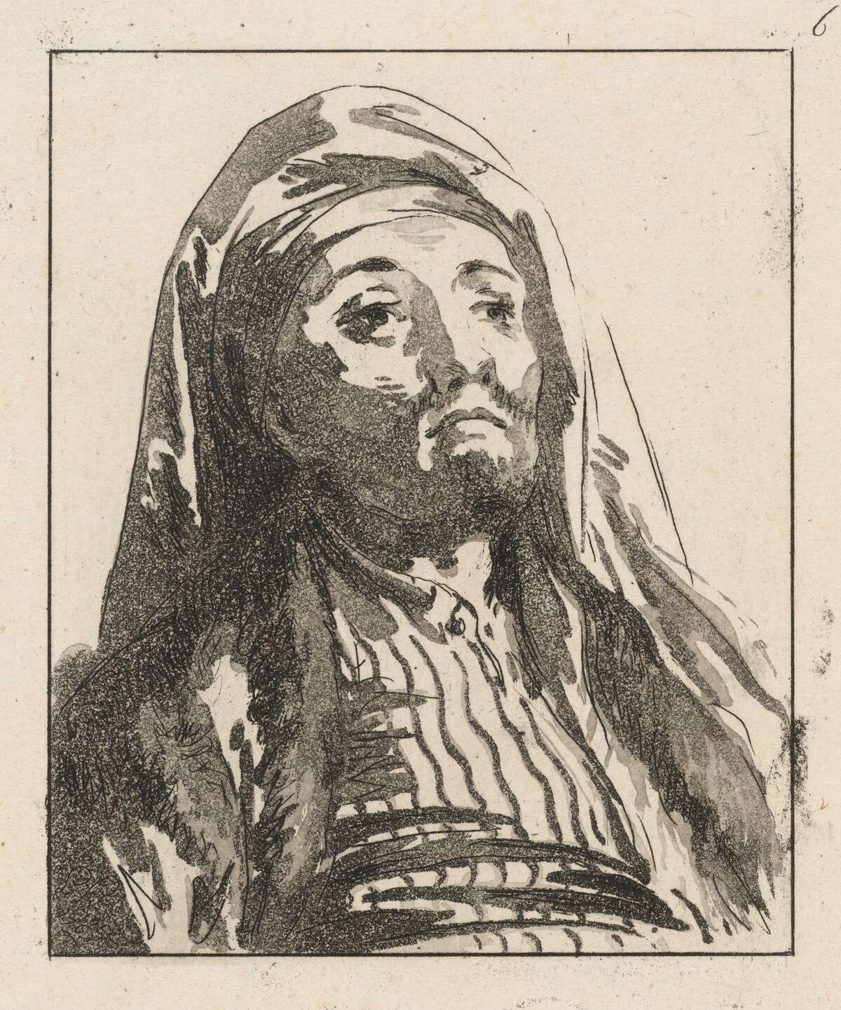 Head of a Man, Slightly Turned by Jean-Baptiste Le Prince