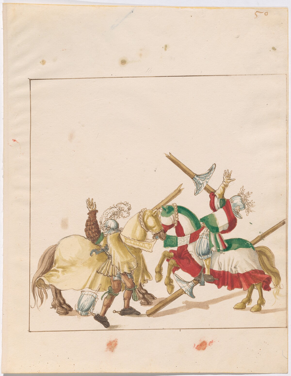 Mock Joust of War with Fixed Shields by German 16th Century