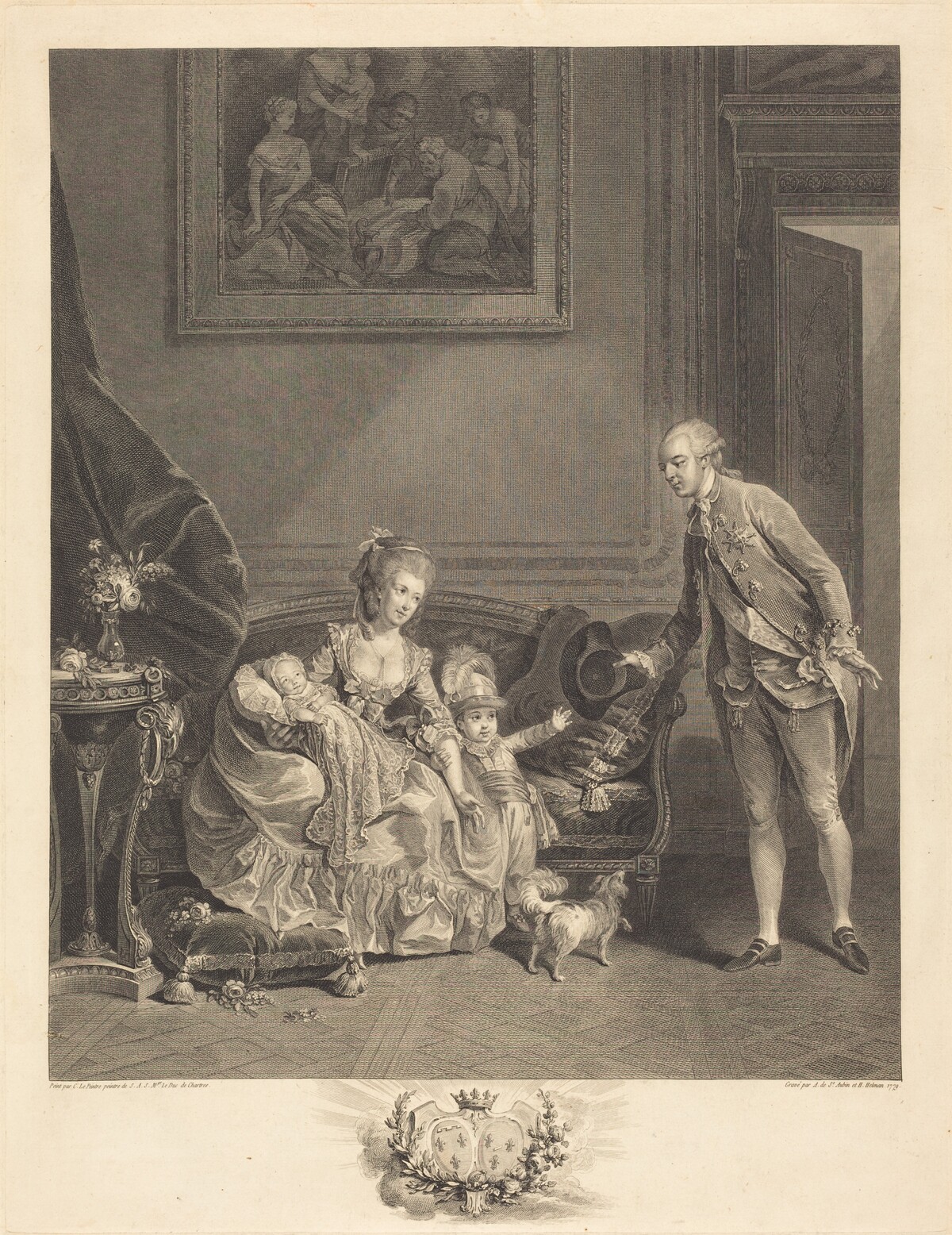 Le duc de Chartres, son epouse et ses enfants by Augustin de Saint-Aubin and Isidore-Stanislas Helman