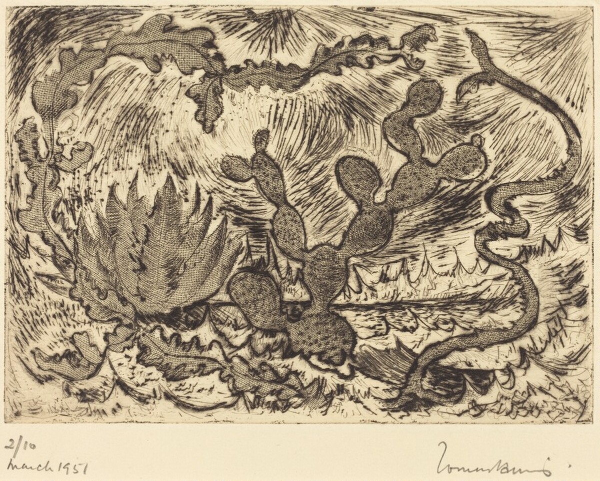 Landscape Fantasy, with Cactus and Sun by Tomás Harris