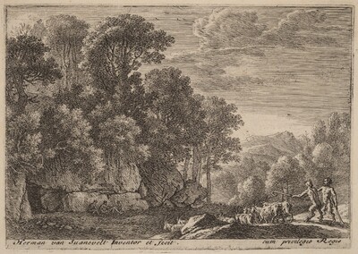 Two Satyrs Tending a Flock of Goats