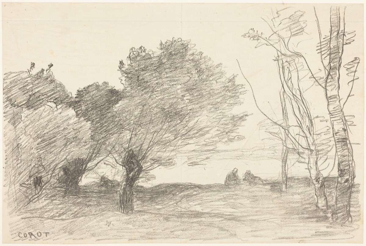 Willows and White Poplars (Saules et peupliers blancs) by Jean-Baptiste-Camille Corot