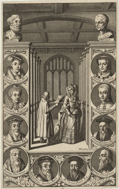 Roger Assham and Mary Surrounded by MedallianPortraits