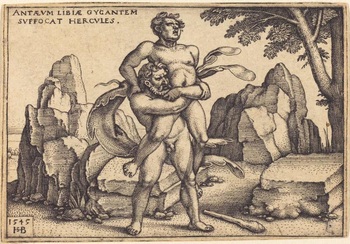 Hercules Killing Antaeus by Sebald Beham