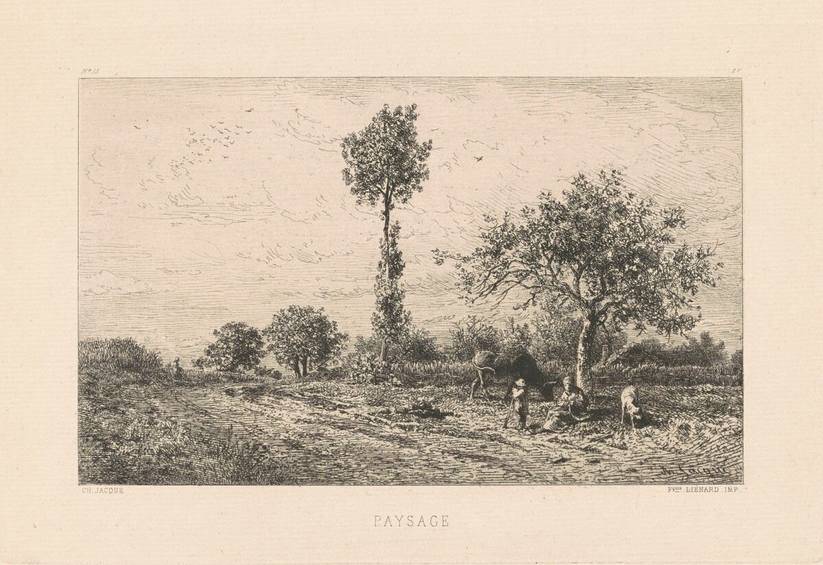 Paysage by François Liénard (after Charles Jacque)