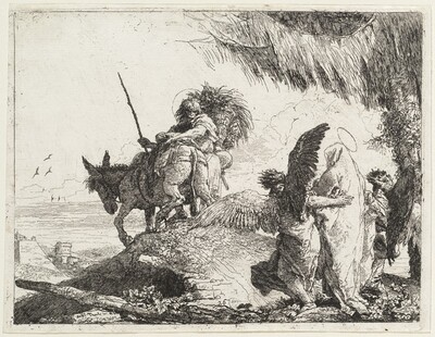 The Flight, with Madonna at Right Supported by Angels