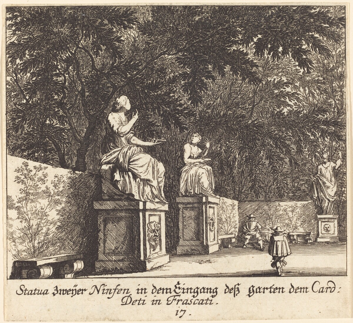 Gardens, Cardinal Deti, Frascati by Melchior Küsel after Johann Wilhelm Baur