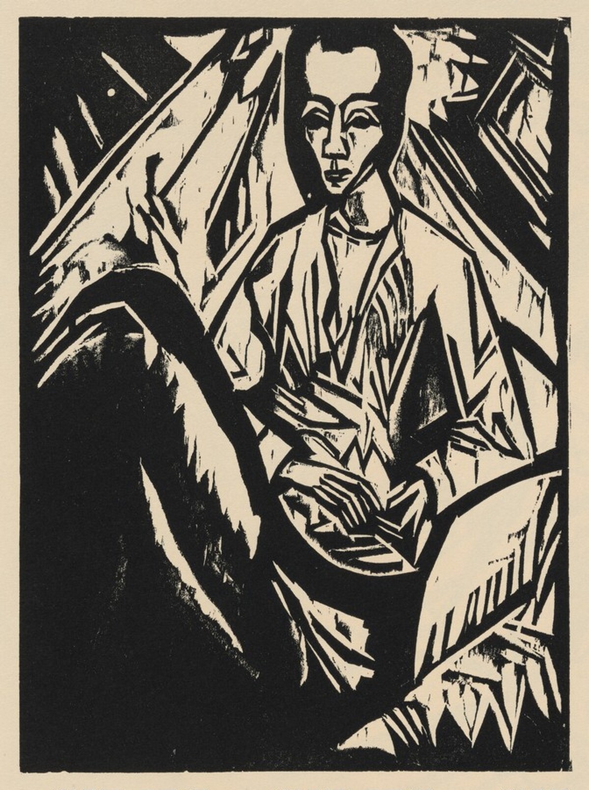 Krankes Mädchen (Sick Girl) from Deutsche Graphiker der Gegenwart (German Printmakers of Our Time) by Erich Heckel
