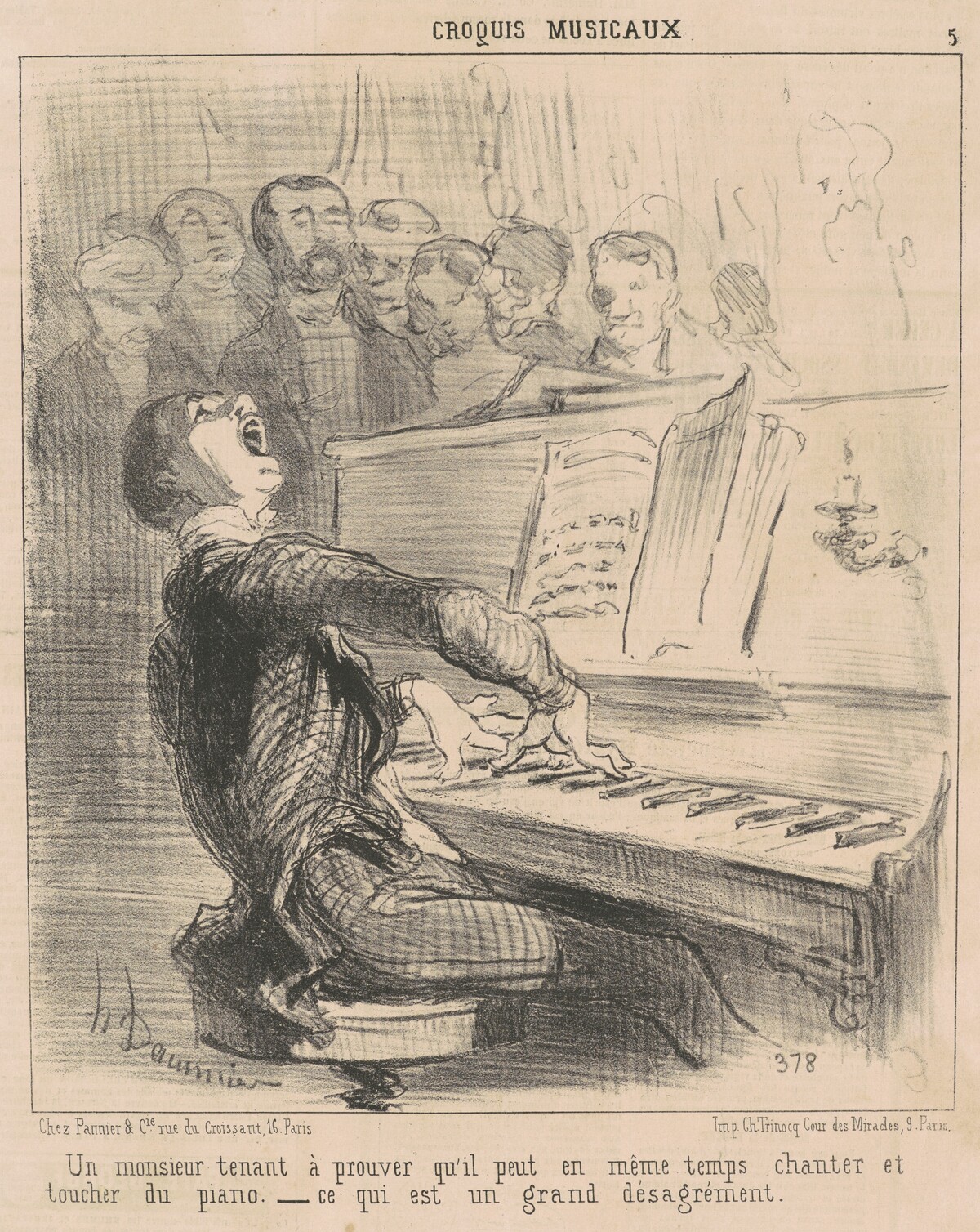 Un monsieur tenant a prouver qu'il peut ... by Honoré Daumier