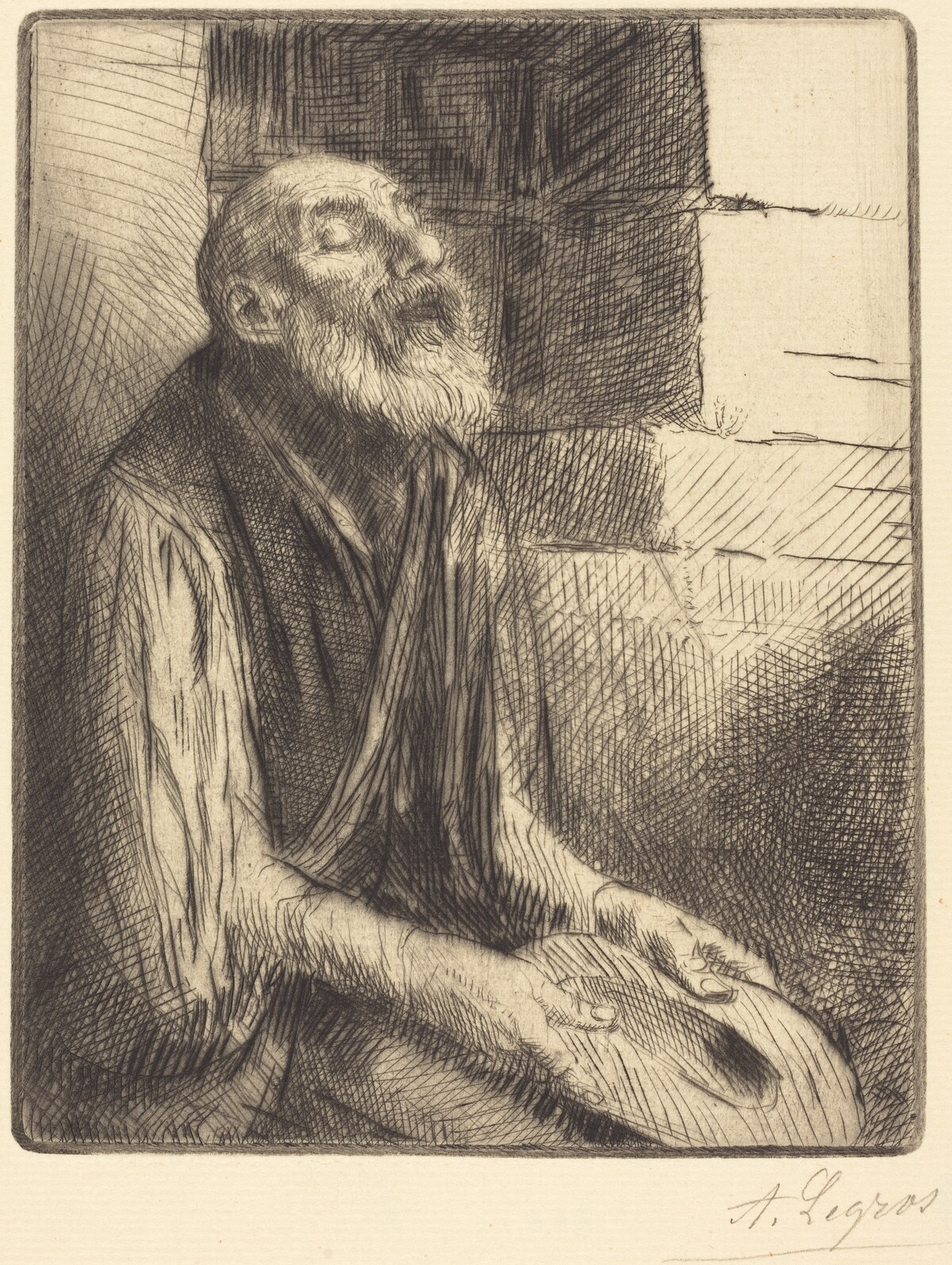 Seated Beggar (Mendiant assis) by Alphonse Legros