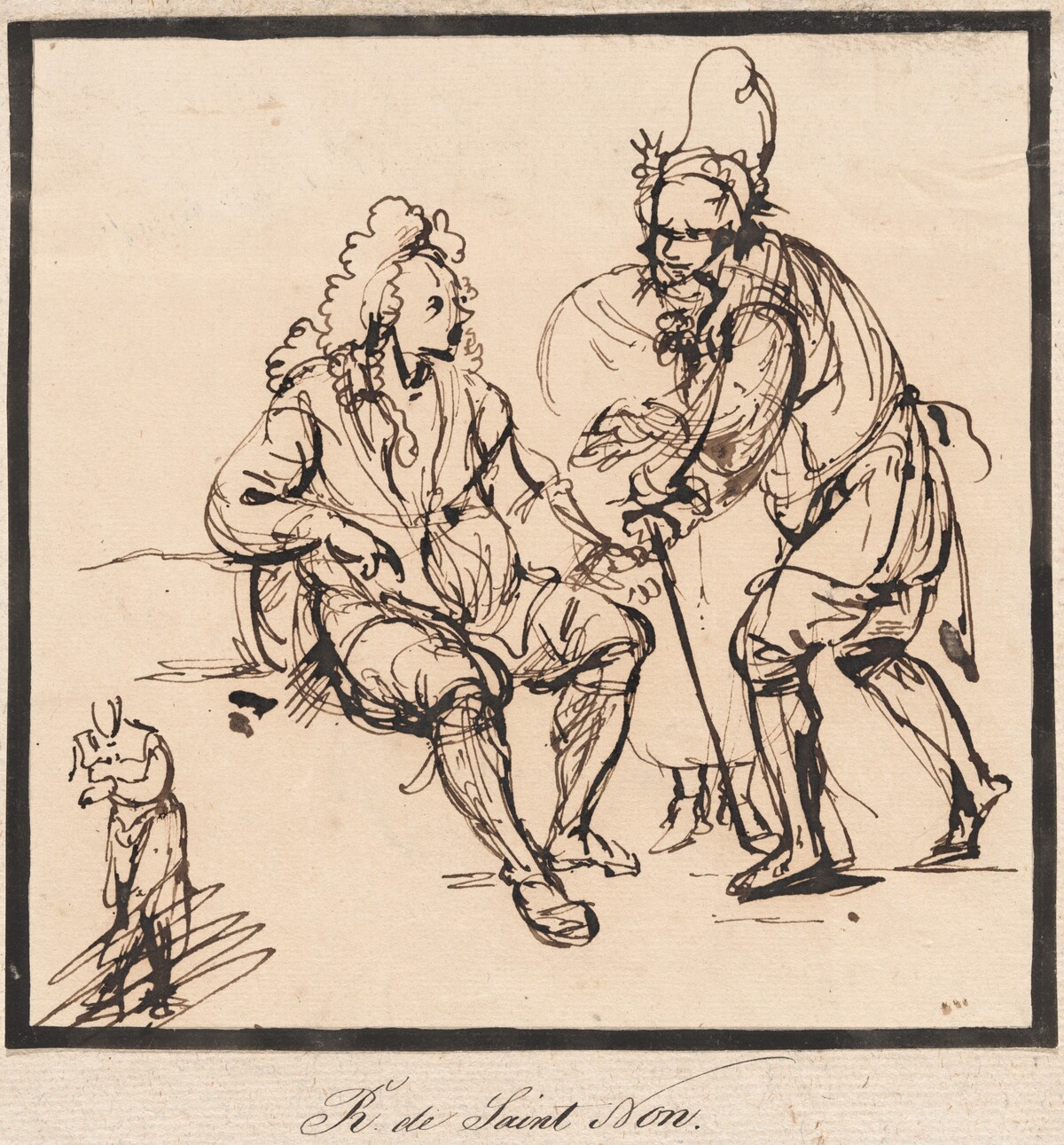 A Gardener and a Gentleman by Jean-Claude-Richard, Abbé de Saint-Non