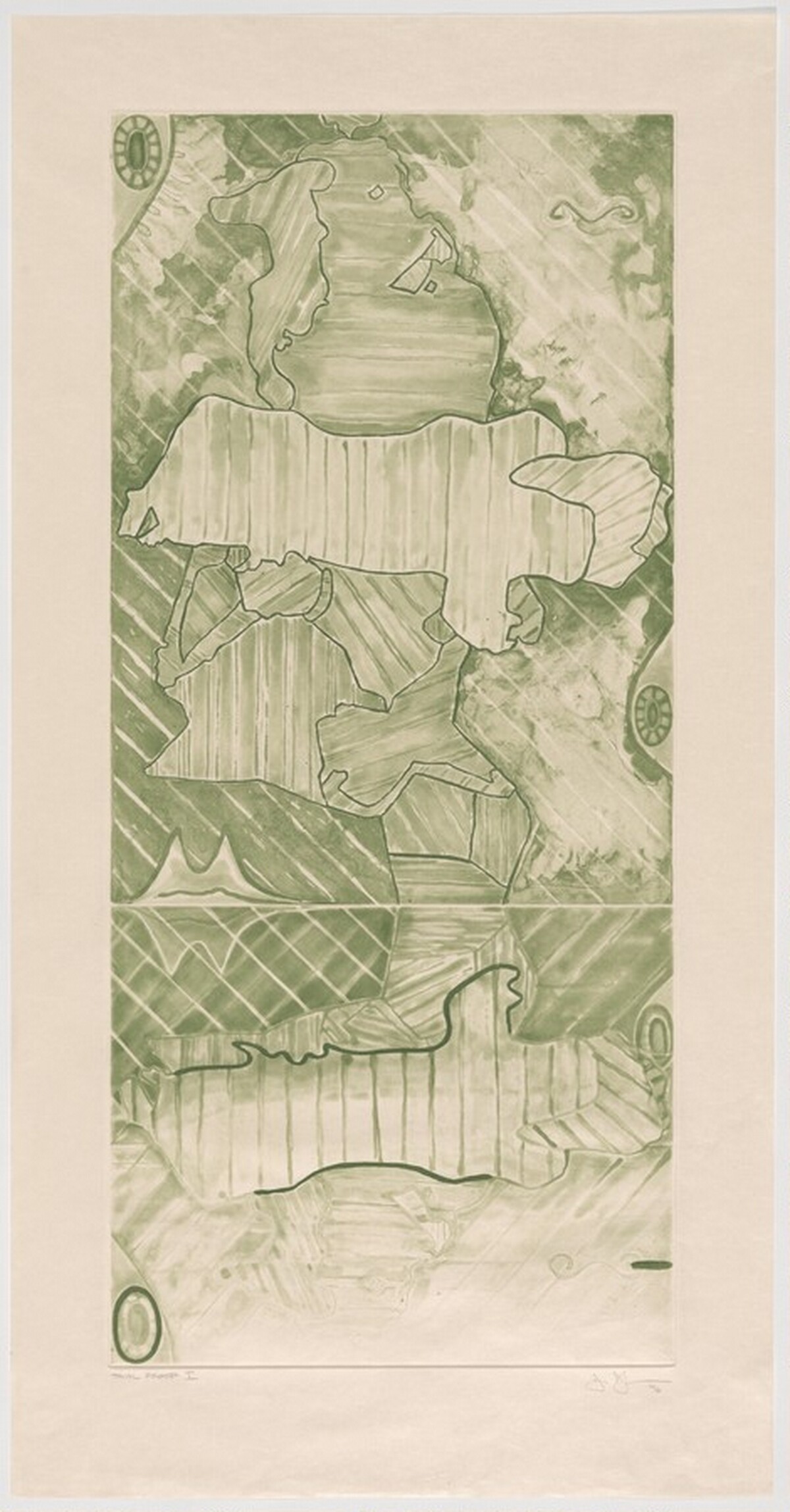Green Angel 2 [trial proof 1] by Jasper Johns