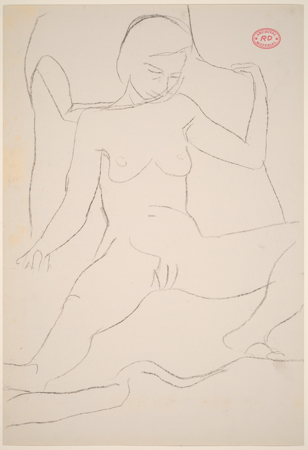 Untitled [female nude with legs apart] by Richard Diebenkorn