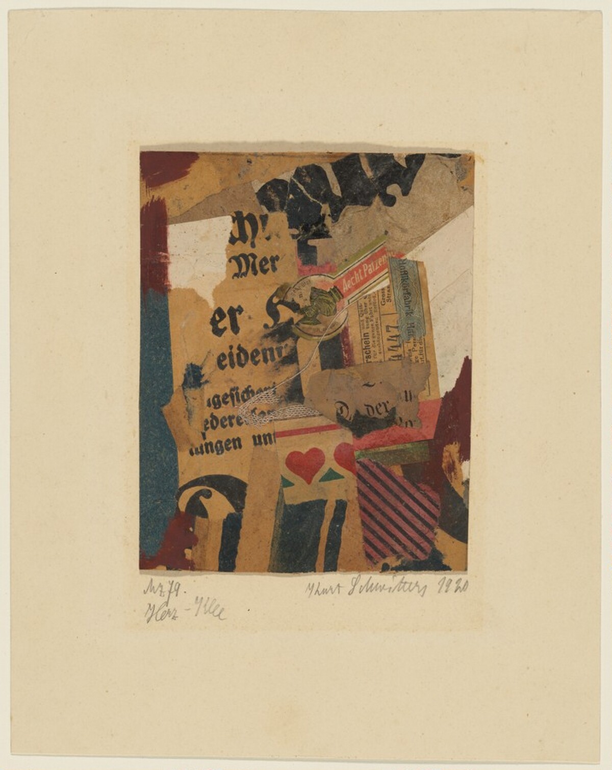 Merz 79. Heart-Clover (Merz 79. Herz-Klee) by Kurt Schwitters