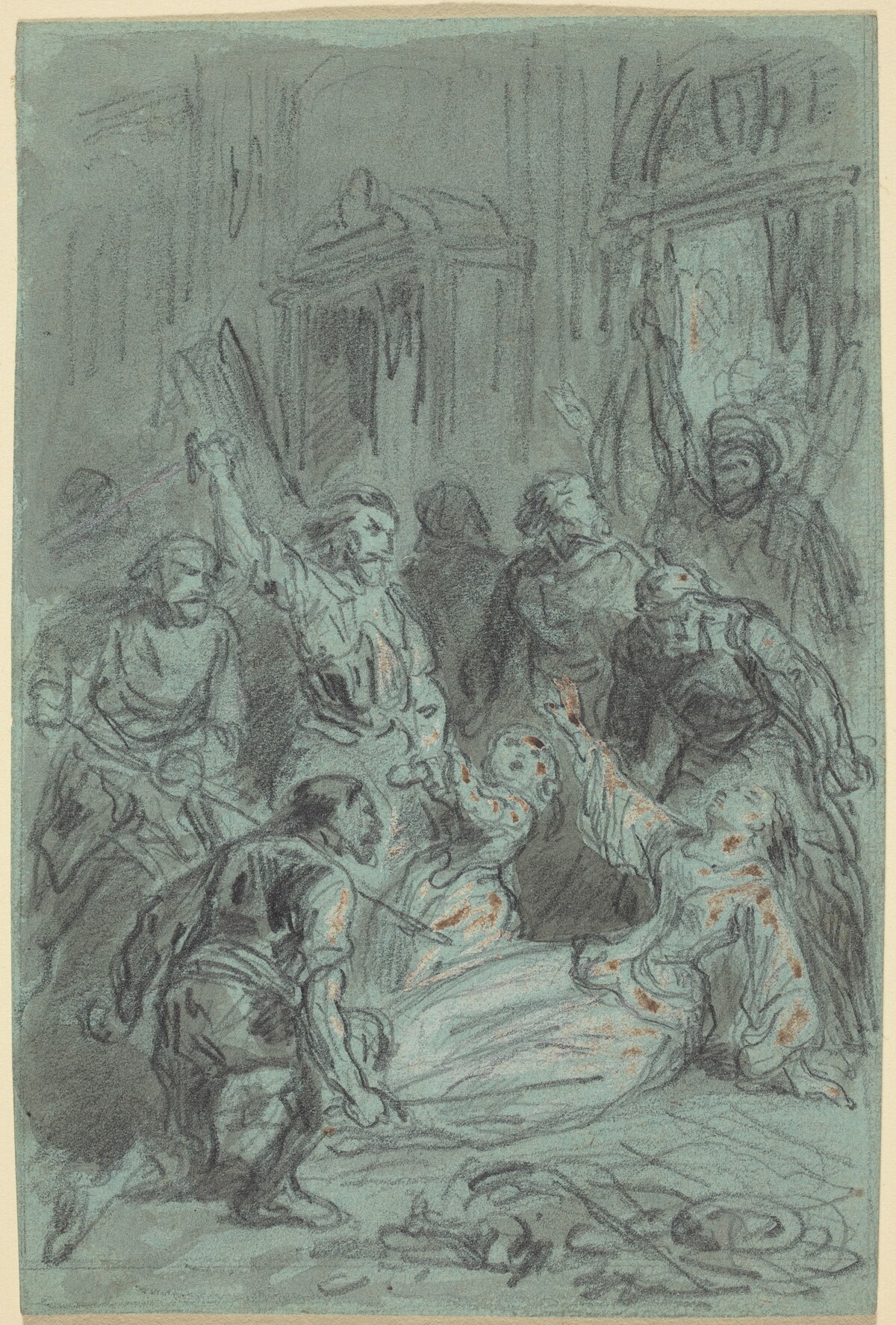 A Dramatic Scene with a Fainting Woman by Gustave Doré