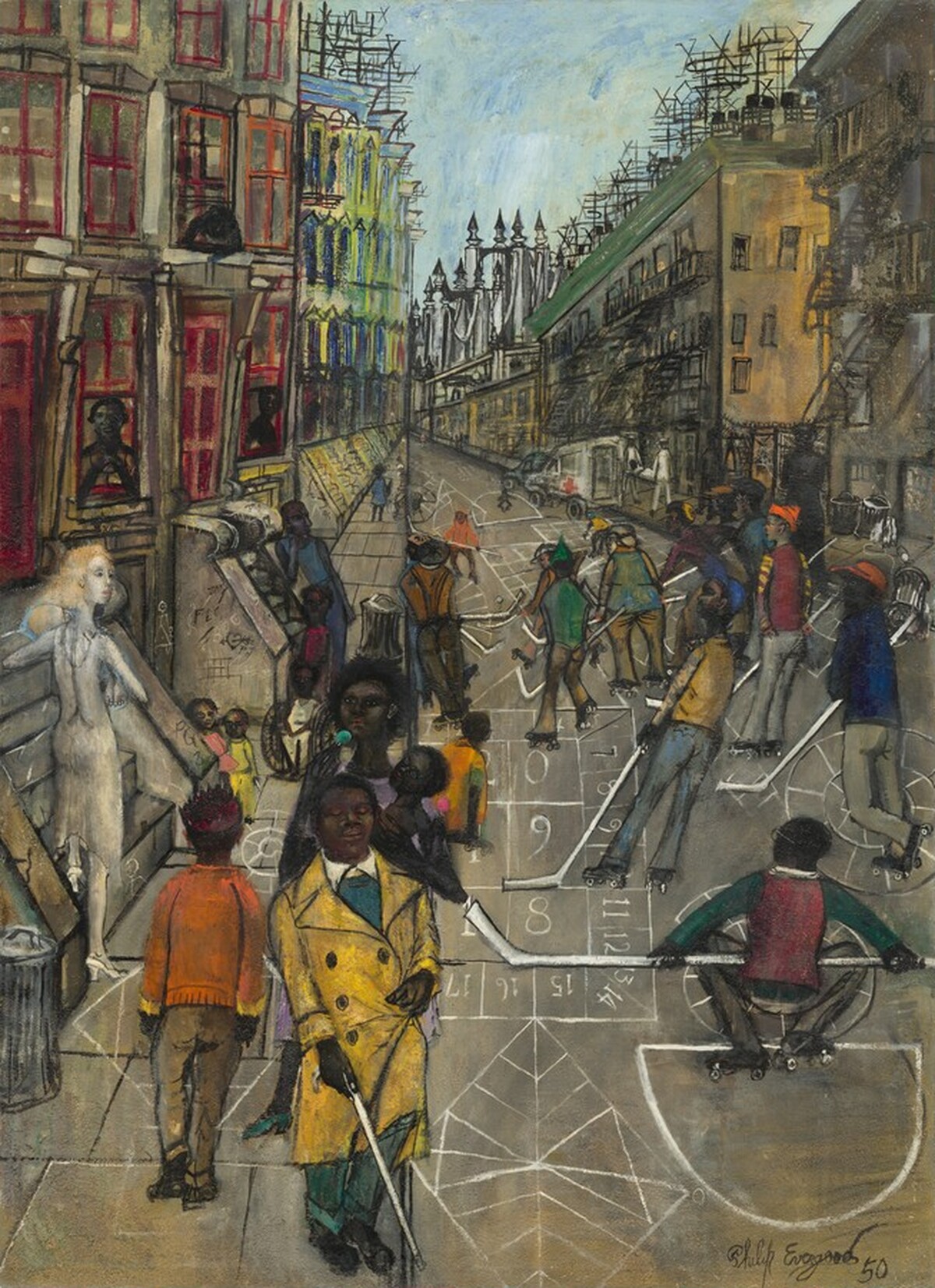 Sunny Side of the Street by Philip Evergood
