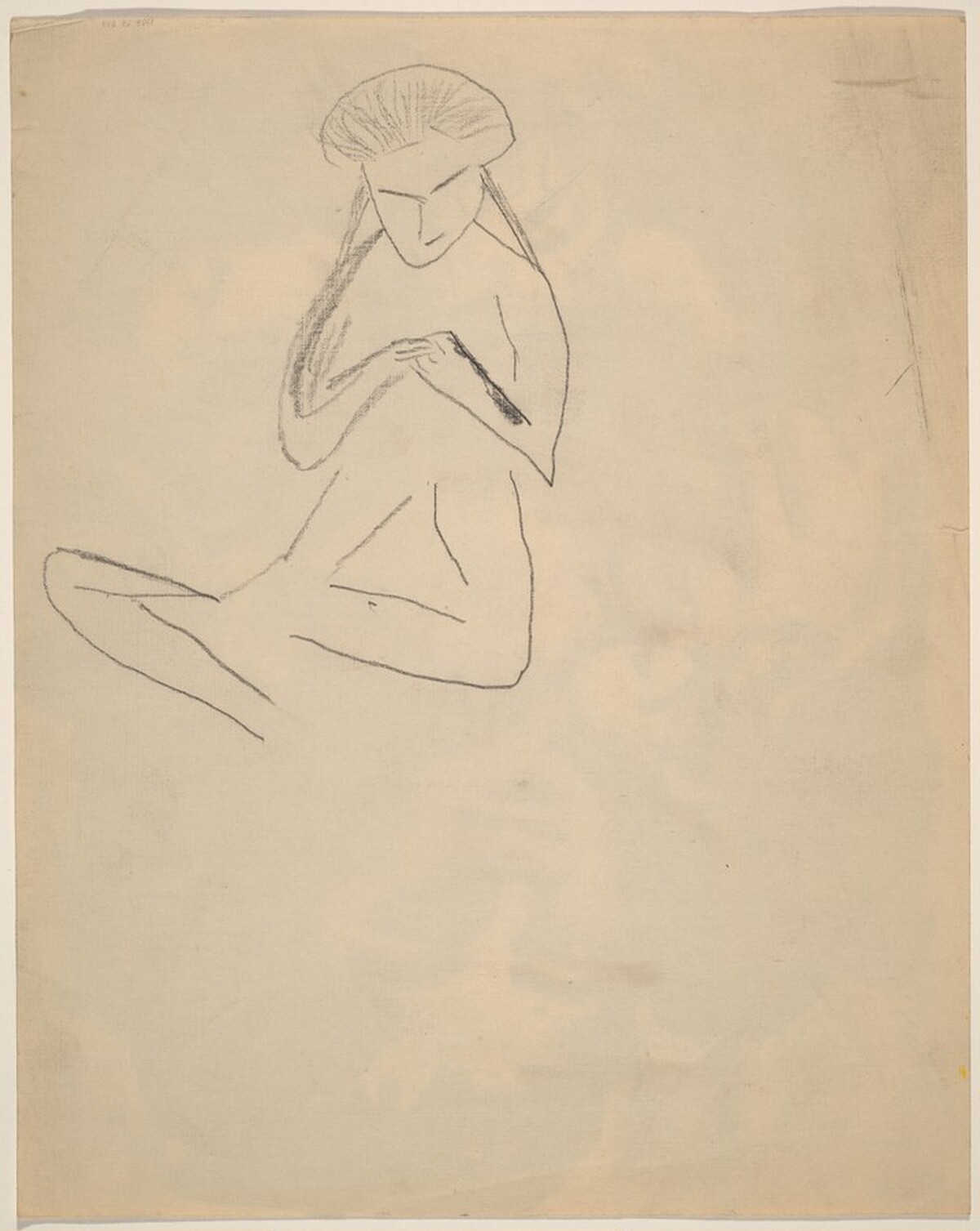 Seated Figure with Hands Clasped [verso] by Mark Rothko